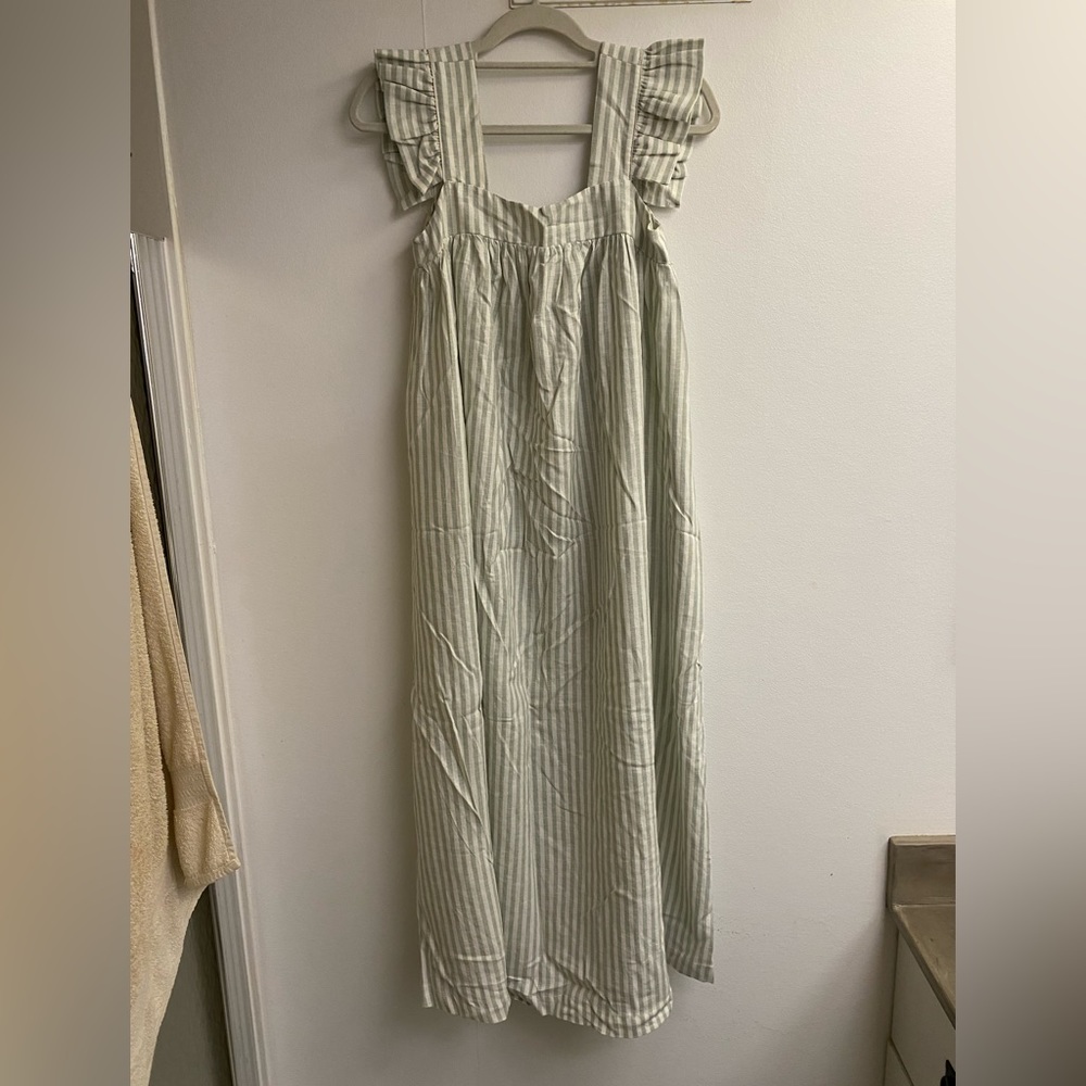A New Day smocked linen dress size Small
